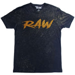 Men Cursive RAW Gold Bling Foil Wash Crew Neck - Black - Rawyalty Clothing