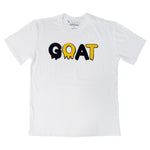 Men GOAT Black/Yellow Chenille Crew Neck T-Shirts - Rawyalty Clothing