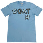 Men GOAT Baby Blue/Grey Chenille Crew Neck T-Shirts - Rawyalty Clothing