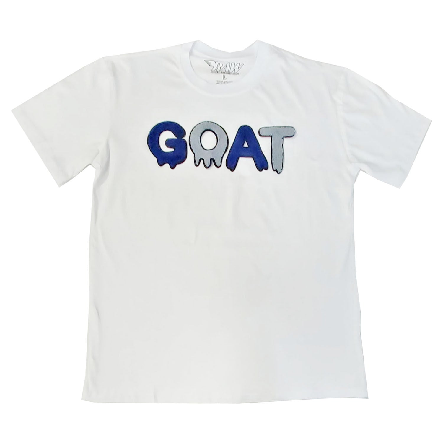 Men GOAT Navy/Grey Chenille Crew Neck T-Shirts - Rawyalty Clothing