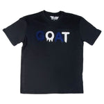 Men GOAT Navy/White Chenille Crew Neck T-Shirts - Rawyalty Clothing