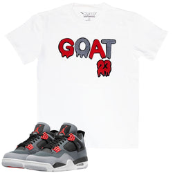 Men GOAT Red/Grey Chenille Crew Neck T-Shirts - Rawyalty Clothing