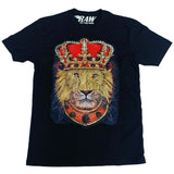 Men Lion Crown Hand Made Sequin Crew Neck - Rawyalty Clothing