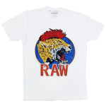 Red Mohawk Tiger Embroidery Patch Crew Neck - White - Rawyalty Clothing