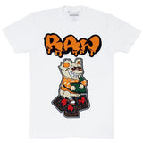 Men Money Teddy RAW Drip Orange Chenille Crew Neck - White - Rawyalty Clothing