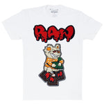 Men Money Teddy RAW Drip Red Chenille Crew Neck - White - Rawyalty Clothing