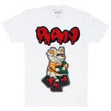 Men Money Teddy RAW Drip Red Chenille Crew Neck - White - Rawyalty Clothing