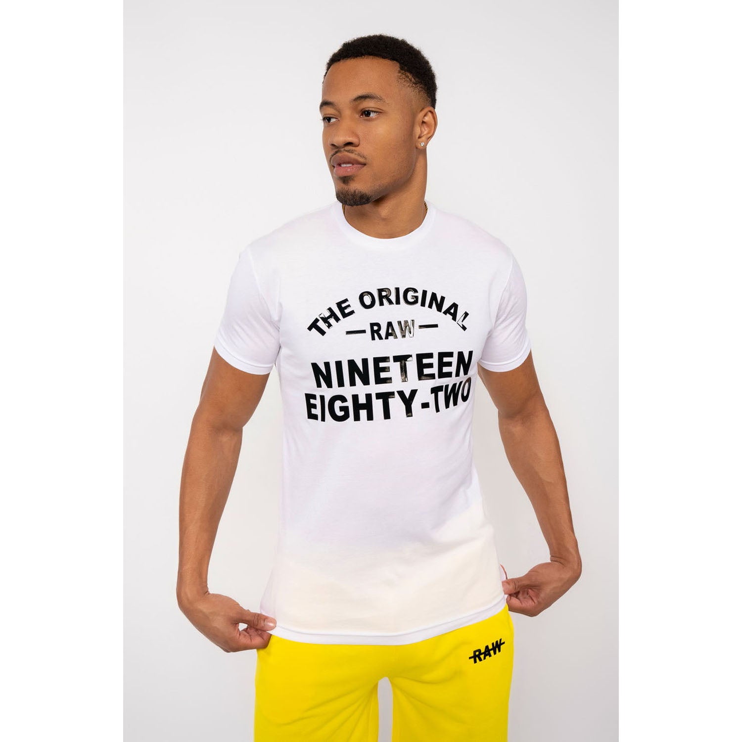 Men The Original -RAW- Black Silicone Crew Neck T-Shirts - Rawyalty Clothing