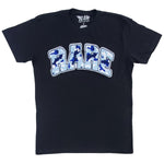 Men RARE Camo Blue Chenille Crew Neck T-Shirt - Rawyalty Clothing