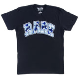 Men RARE Camo Blue Chenille Crew Neck T-Shirt - Rawyalty Clothing