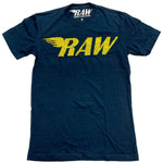RAW Yellow Bling Crew Neck - Navy - Rawyalty Clothing