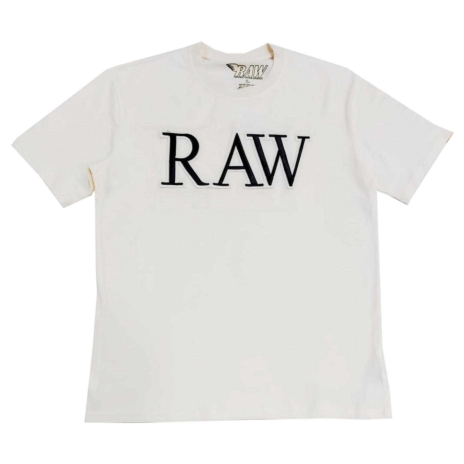 Men RAW 3D Black Chenille Crew Neck T-Shirts - Rawyalty Clothing