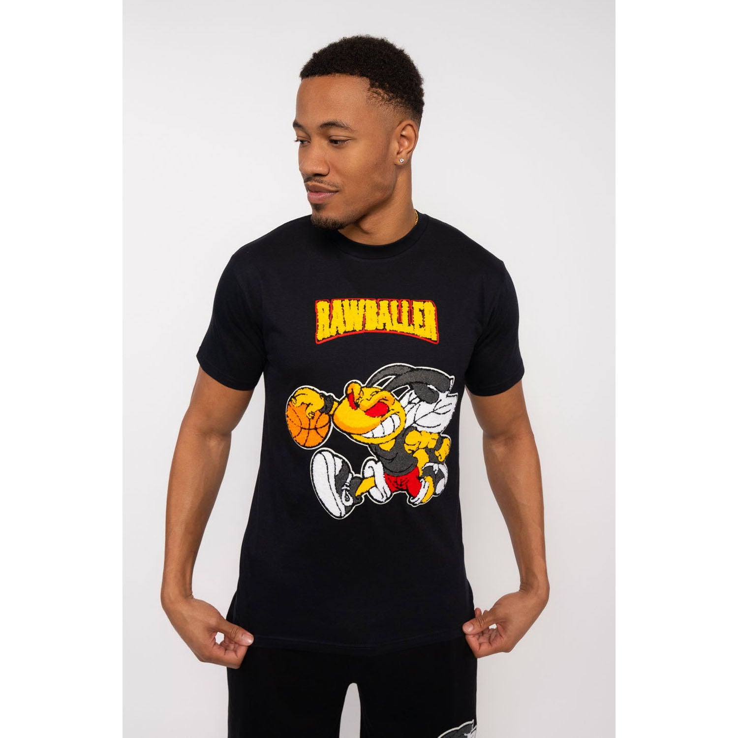 Men Rawballer Chenille Crew Neck T-Shirts - Rawyalty Clothing