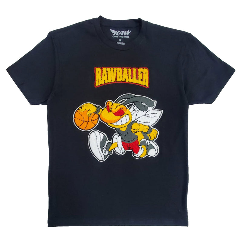 Men Rawballer Chenille Crew Neck T-Shirts - Rawyalty Clothing