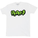Men RAW Drip Lime Green Chenille Crew Neck - White - Rawyalty Clothing