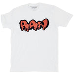 Men RAW Drip Tangerine Chenille Crew Neck - White - Rawyalty Clothing
