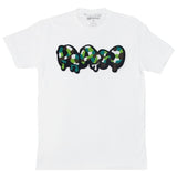 Men RAW Drip Camo Green Chenille Crew Neck - White - Rawyalty Clothing