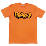 Men RAW Drip Orange Chenille Crew Neck - Orange - Rawyalty Clothing
