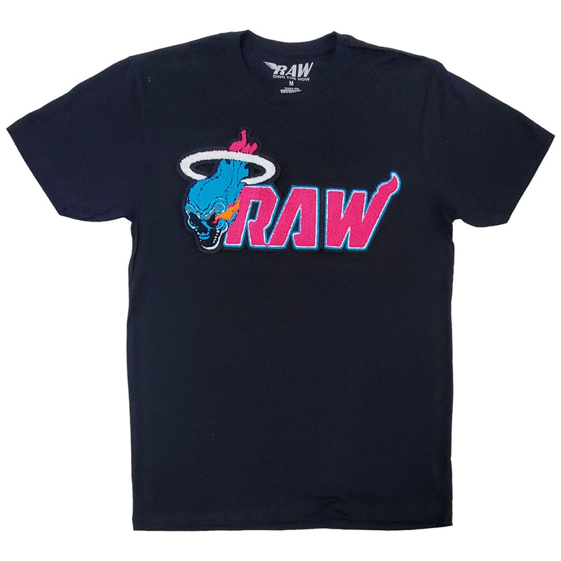 Men RAW Heat Chenille Crew Neck T-Shirts - Rawyalty Clothing