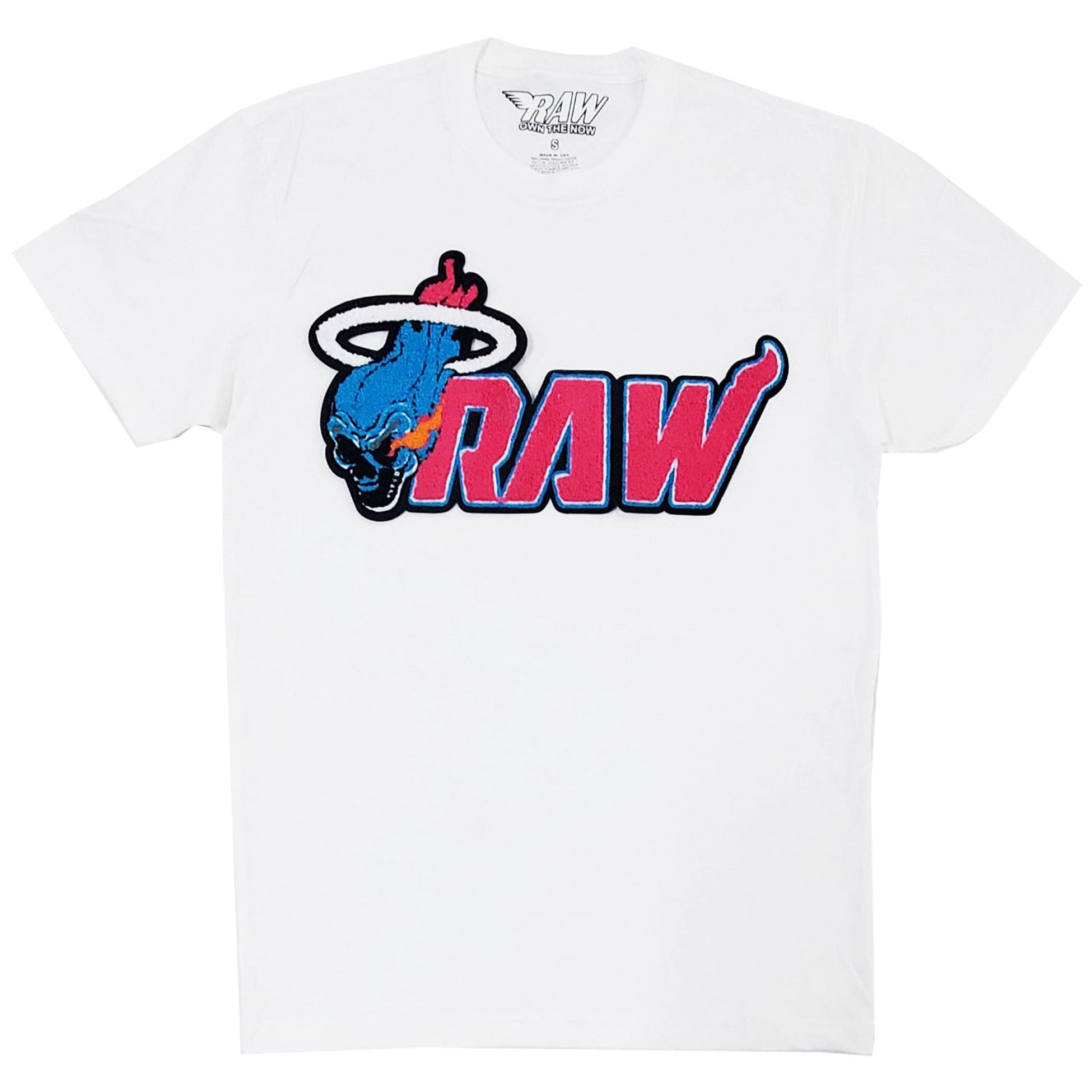 Men RAW Heat Chenille Crew Neck T-Shirts - Rawyalty Clothing