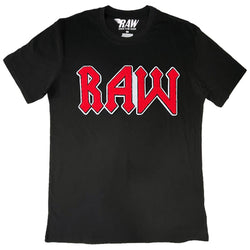 Men RAW Edition 3 Red Chenille Crew Neck T-Shirts - Rawyalty Clothing