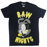 Men RAW Nights Yellow Chenille Crew Neck - Black - Rawyalty Clothing