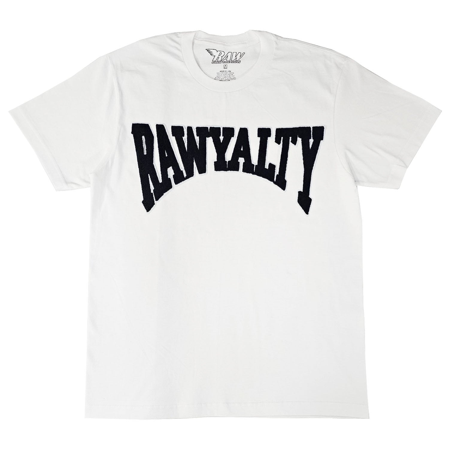 Men Rawyalty Black Chenille Crew Neck T-Shirts - Rawyalty Clothing