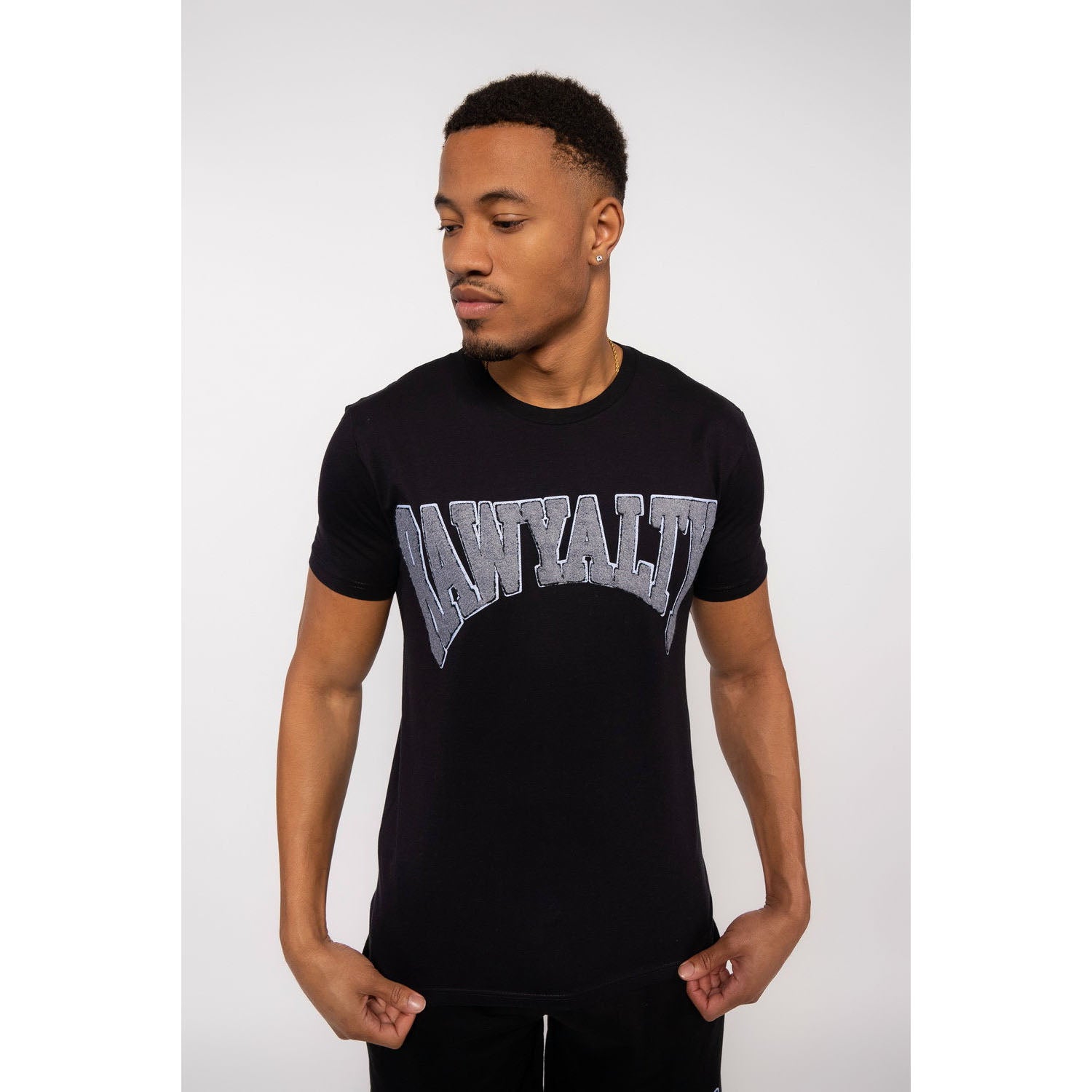 Men Rawyalty Grey Chenille Crew Neck T-Shirts - Rawyalty Clothing