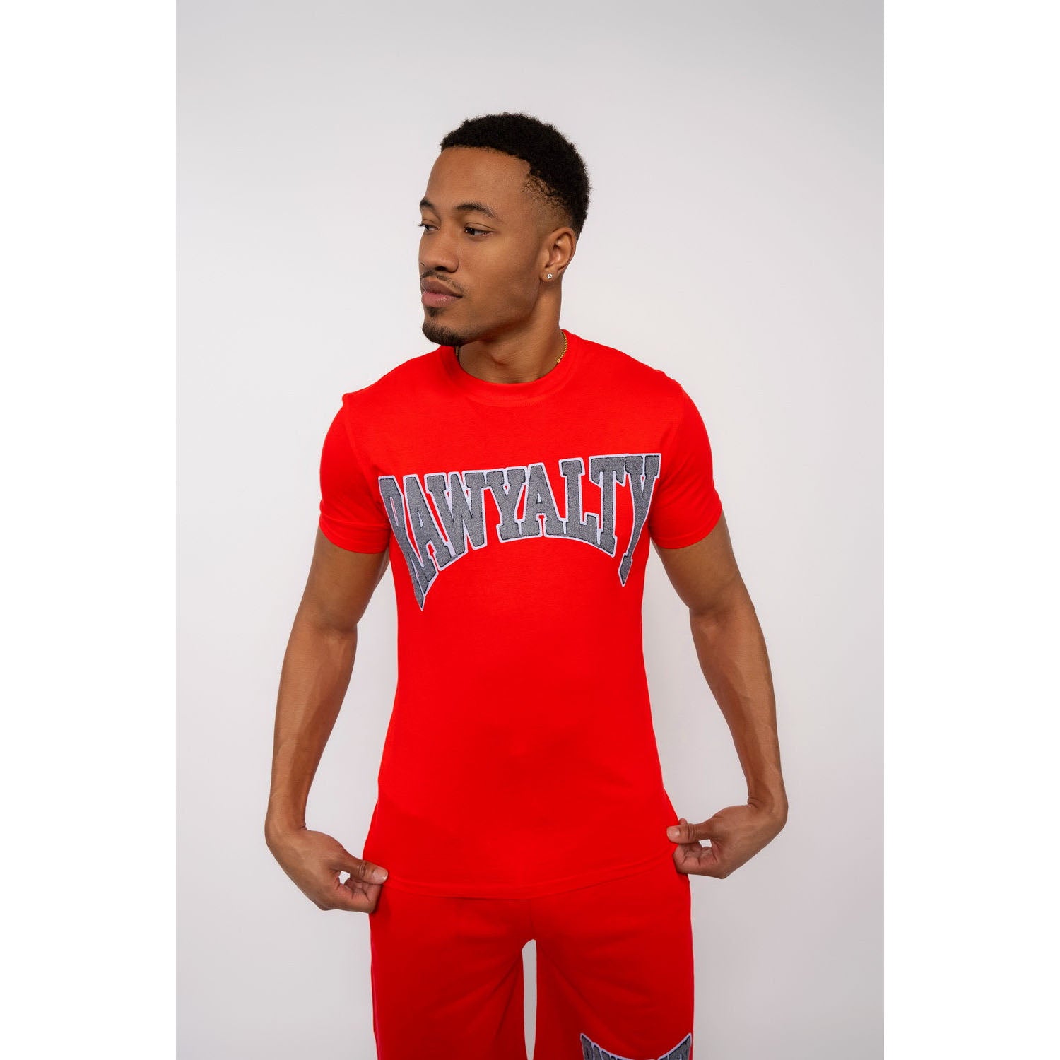 Men Rawyalty Grey Chenille Crew Neck T-Shirts - Rawyalty Clothing