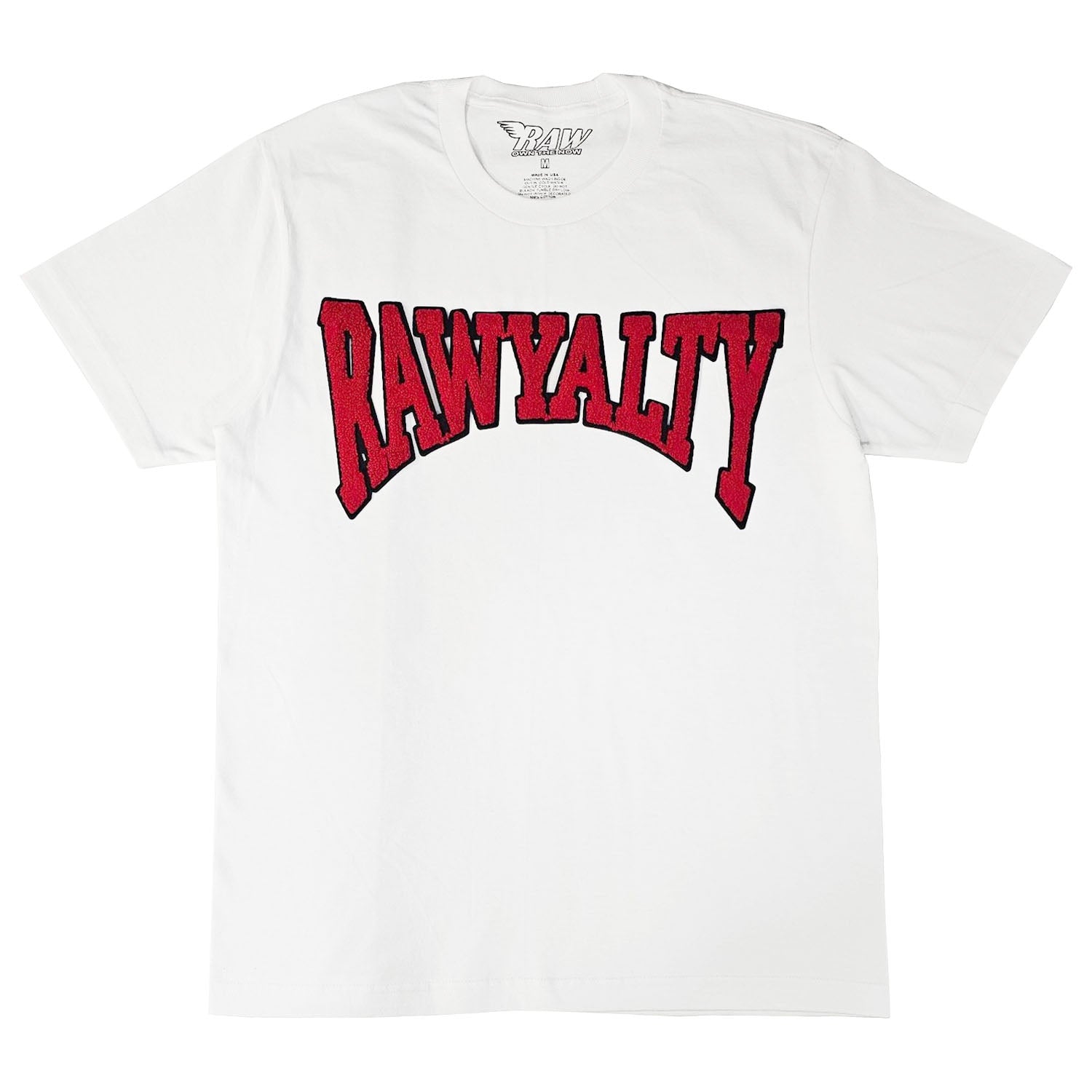 Men Rawyalty Red Chenille Crew Neck T-Shirts - Rawyalty Clothing
