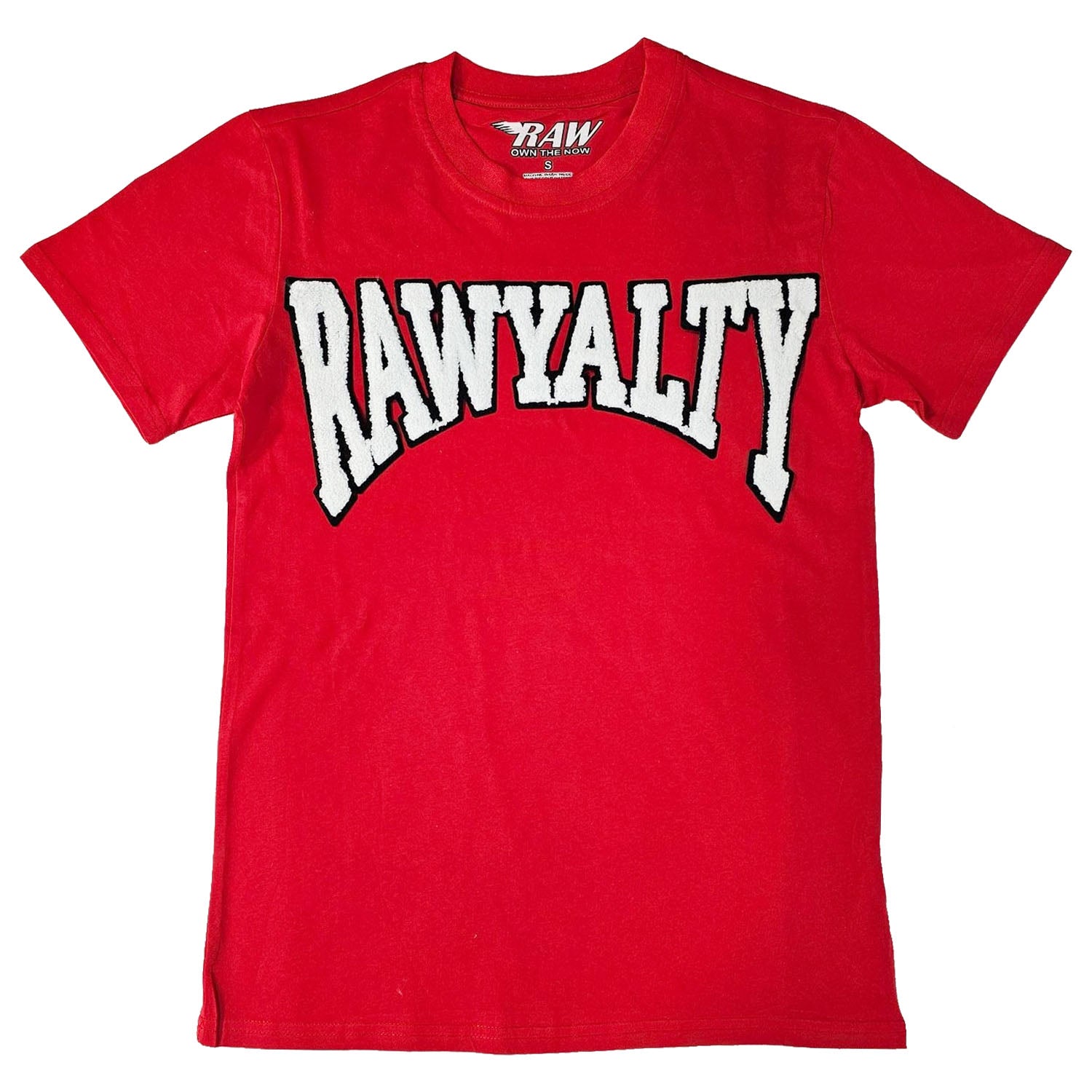 Men Rawyalty White Chenille Crew Neck T-Shirts - Rawyalty Clothing