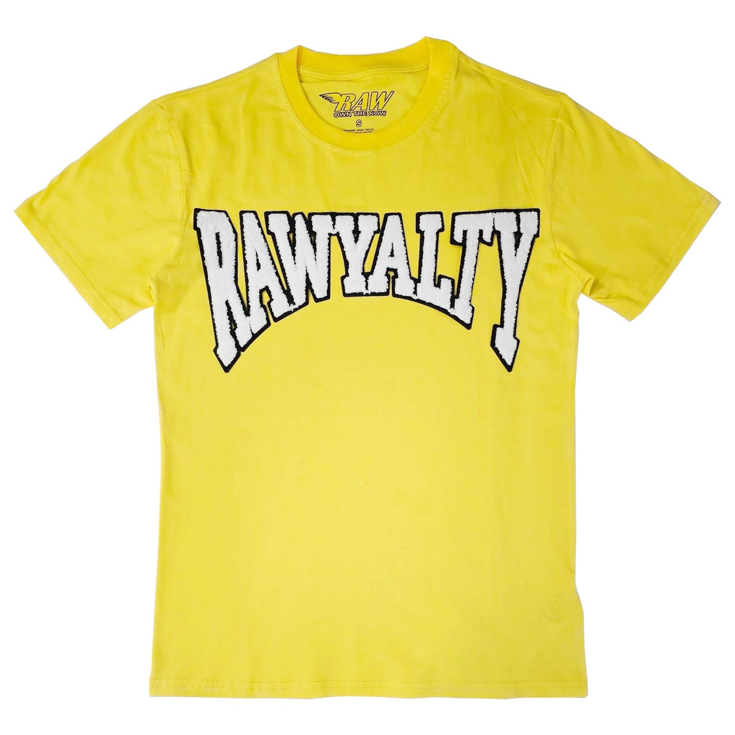 Men Rawyalty White Chenille Crew Neck T-Shirts - Rawyalty Clothing