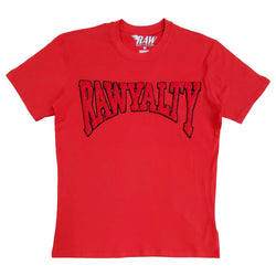 Men Rawyalty Red Chenille Crew Neck T-Shirts - Rawyalty Clothing