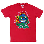 Men Save The Earth Chenille Crew Neck T-Shirts - Red - Rawyalty Clothing