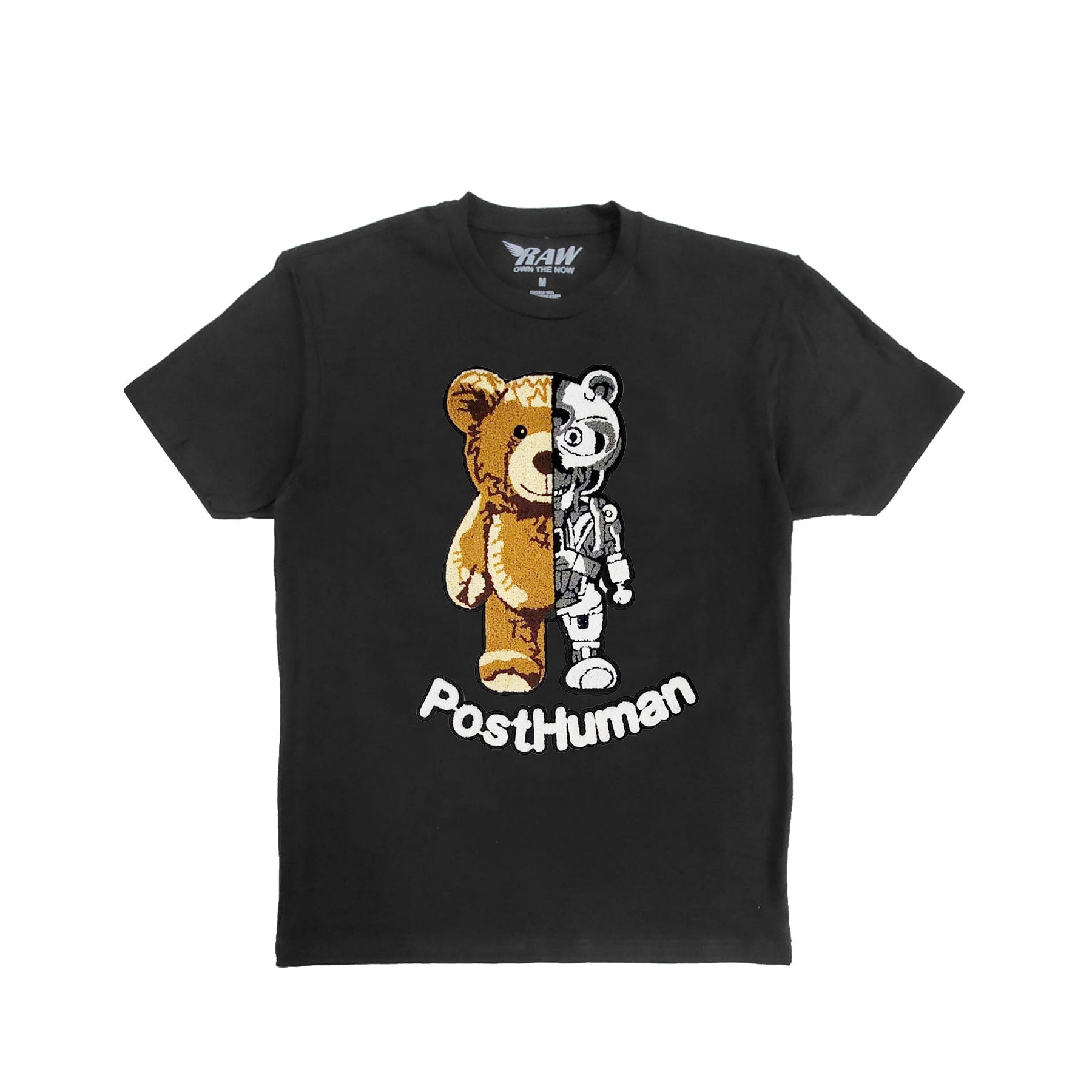Men Teddy Robot Chenille Crew Neck T-Shirt - Rawyalty Clothing