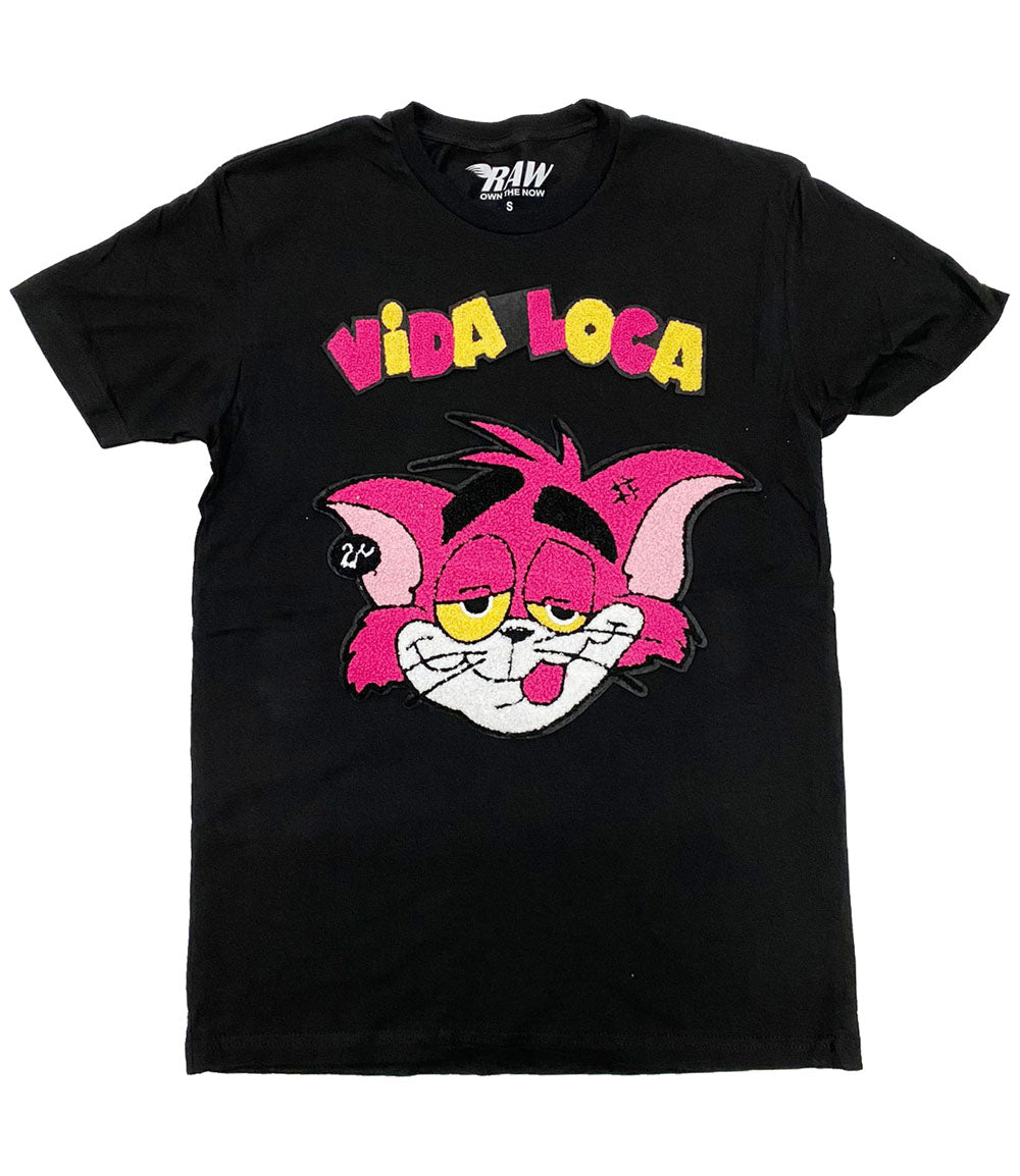 Men Vida Loca Chenille Crew Neck - Black - Rawyalty Clothing