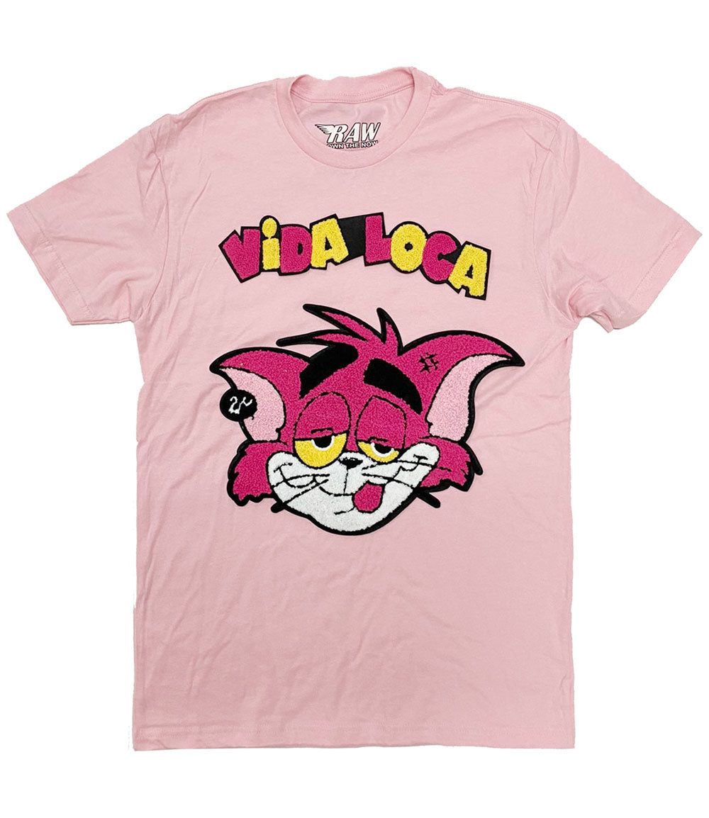 Men Vida Loca Chenille Crew Neck - Pink - Rawyalty Clothing