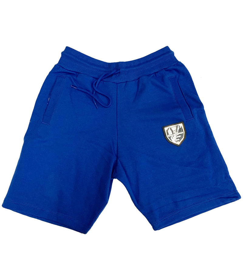 RC Badge Cotton Shorts - Royal - Rawyalty Clothing