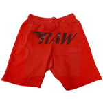 RAW Black Bling Cotton Shorts - Red - Rawyalty Clothing