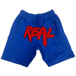 Men Real Red Chenille Cotton Shorts - Royal - Rawyalty Clothing