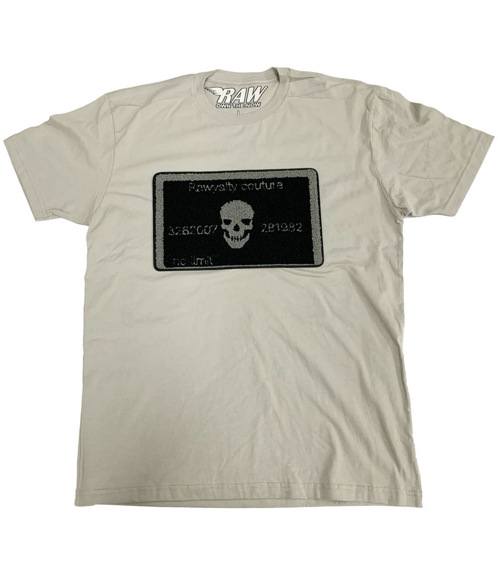 Men Black Card Chenille Crew Neck - Light Grey - Rawyalty Clothing