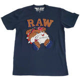 Men Bulldog Chenille Crew Neck - Navy - Rawyalty Clothing