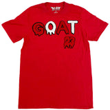 Men GOAT Red/White Chenille Crew Neck - Red - Rawyalty Clothing