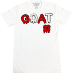 Men GOAT Red/White Chenille Crew Neck - White - Rawyalty Clothing