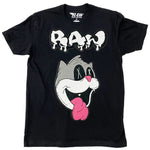 Men Loony RAW Drip White Chenille Crew Neck - Black - Rawyalty Clothing