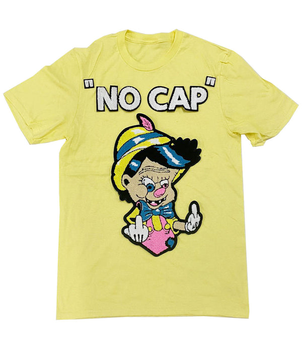Men No More Lies NO CAP Chenille Crew Neck - Yellow - Rawyalty Clothing