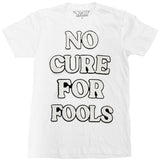 Men No Cure For Fools Chenille Crew Neck - White - Rawyalty Clothing