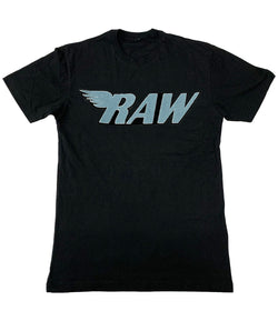 RAW Baby Blue Chenille Crew Neck - Black - Rawyalty Clothing