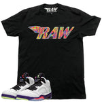 Men RAW Bel Air Wing Chenille Crew Neck - Black - Rawyalty Clothing
