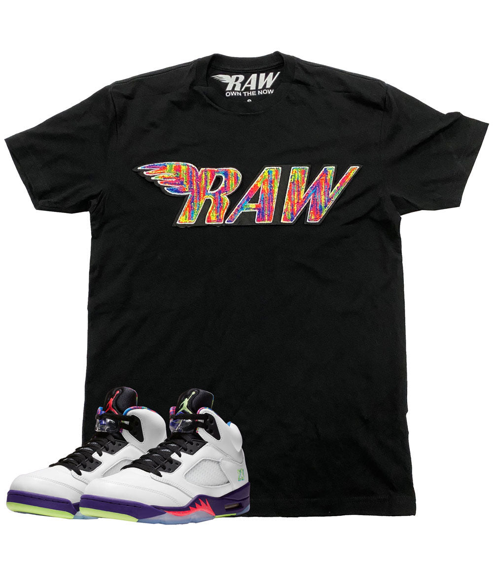 Men RAW Bel Air Wing Chenille Crew Neck - Black - Rawyalty Clothing